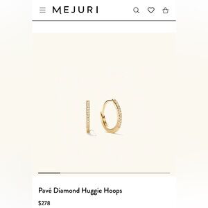 14K Mejuri Pave Diamond Huggies